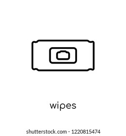 wipes icon. Trendy modern flat linear vector wipes icon on white background from thin line collection, outline vector illustration