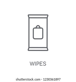 Wipes linear icon. Modern outline Wipes logo concept on white background from Hygiene collection. Suitable for use on web apps, mobile apps and print media.