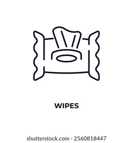 wipes outline icon. Linear vector from beauty concept. Thin line wipes icon isolated on white background