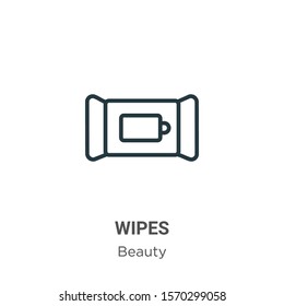 Wipes outline vector icon. Thin line black wipes icon, flat vector simple element illustration from editable beauty concept isolated on white background