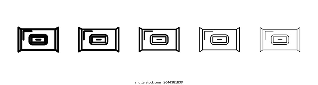 Wipes pack icon graphic set. trendy stroke line style