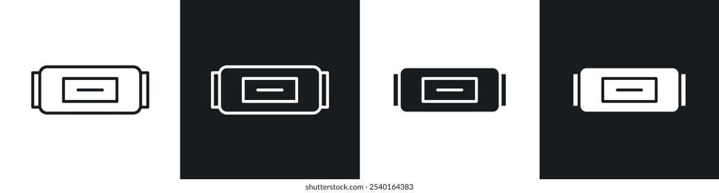 Wipes pack icon set. Vector symbols in black and white colors.