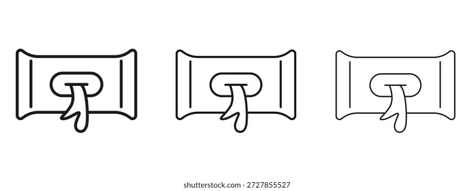 Plantilla de diseño de logotipo de Vector de icono de paquete de toallitas. Gráficos de trazo editables.