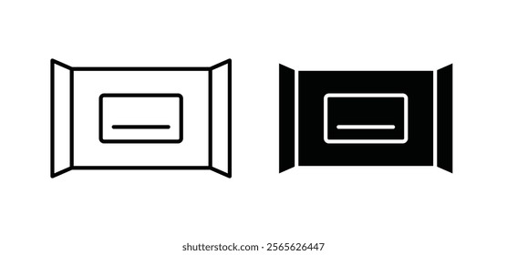 Wipes pack icons in black and white colors