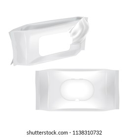 wipes packaging mock up. Vector 3d package illustration for your design