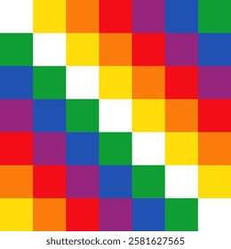 Wiphala banner - square native flag of Bolivia