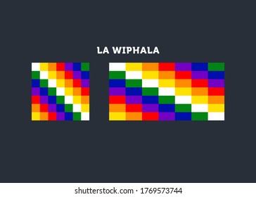 El Wiphala, emblema cuadrado, bandera para representar a algunos pueblos nativos de los Andes, Perú, Bolivia, Ecuador, Argentina, Chile y Colombia. Inti Raymi. Pacha mamá.