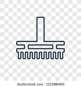 Wiping brush concept vector linear icon isolated on transparent background, Wiping brush concept transparency concept in outline style