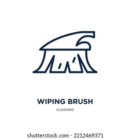 wiping brush icon from cleaning collection. Thin linear wiping brush, brush, housework outline icon isolated on white background. Line vector wiping brush sign, symbol for web and mobile