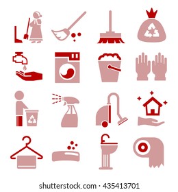 wiping, clean icon set
