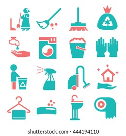 wiping, clean icon set