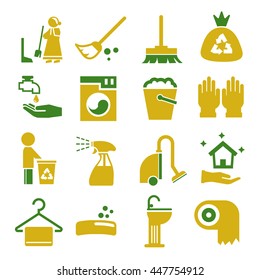wiping, clean icon set