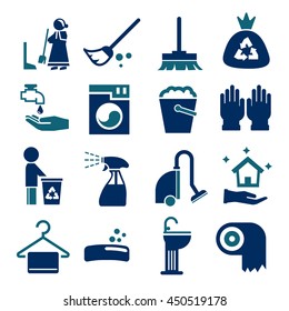 wiping, clean icon set