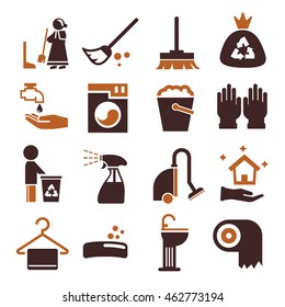 wiping, clean icon set