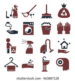 wiping, clean icon set