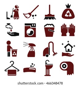 wiping, clean icon set