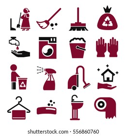 wiping, clean icon set