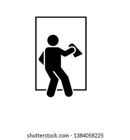 Wiping, cleaning, window icon. Element of workers icon. Premium quality graphic design icon. Signs and symbols collection icon for websites, web design