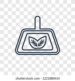 Wiping dustpan concept vector linear icon isolated on transparent background, Wiping dustpan concept transparency concept in outline style