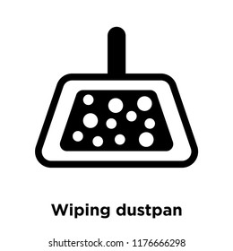 Wiping dustpan icon vector isolated on white background, logo concept of Wiping dustpan sign on transparent background, filled black symbol