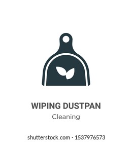 Wiping dustpan vector icon on white background. Flat vector wiping dustpan icon symbol sign from modern cleaning collection for mobile concept and web apps design.