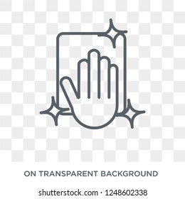 Wiping icon. Trendy flat vector Wiping icon on transparent background from Cleaning collection. High quality filled Wiping symbol use for web and mobile