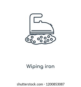 Wiping iron concept line icon. Linear Wiping iron concept outline symbol design. This simple element illustration can be used for web and mobile UI/UX.