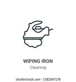Wiping iron outline vector icon. Thin line black wiping iron icon, flat vector simple element illustration from editable cleaning concept isolated on white background