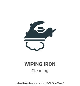 Wiping iron vector icon on white background. Flat vector wiping iron icon symbol sign from modern cleaning collection for mobile concept and web apps design.