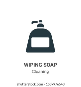 Wiping soap vector icon on white background. Flat vector wiping soap icon symbol sign from modern cleaning collection for mobile concept and web apps design.