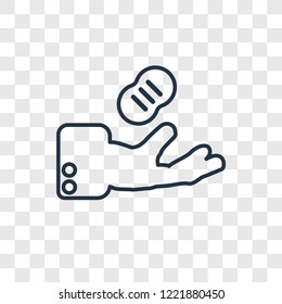 Wiping sponge tool concept vector linear icon isolated on transparent background, Wiping sponge tool concept transparency concept in outline style