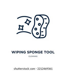 wiping sponge tool icon from cleaning collection. Thin linear wiping sponge tool, brush, cleaner outline icon isolated on white background. Line vector wiping sponge tool sign, symbol for web and 