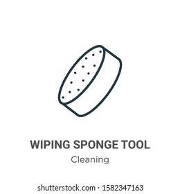 Wiping sponge tool outline vector icon. Thin line black wiping sponge tool icon, flat vector simple element illustration from editable cleaning concept isolated on white background