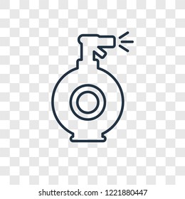 Wiping sprayer concept vector linear icon isolated on transparent background, Wiping sprayer concept transparency concept in outline style