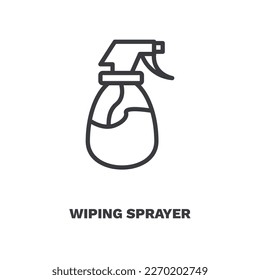 icono del pulverizador de borrado. Limpiador de línea delgada, icono de vacío de la colección de limpieza. Vector de contorno aislado en fondo blanco. El símbolo de pulverizador de borrado modificable se puede usar en la web y en el móvil