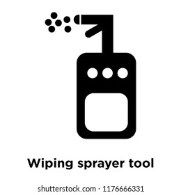 Wiping sprayer tool icon vector isolated on white background, logo concept of Wiping sprayer tool sign on transparent background, filled black symbol