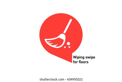 Wiping swipe for floors icon