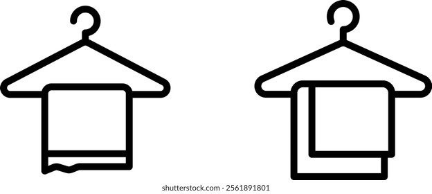 "Wiping Towel on a Hanger Icon – Minimalist Cleanliness Concept Illustration"