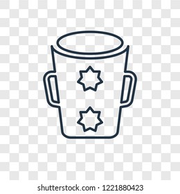 Wiping trash can concept vector linear icon isolated on transparent background, Wiping trash can concept transparency concept in outline style