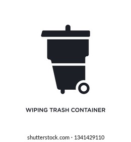 wiping trash container isolated icon. simple element illustration from cleaning concept icons. wiping trash container editable logo sign symbol design on white background. can be use for web and