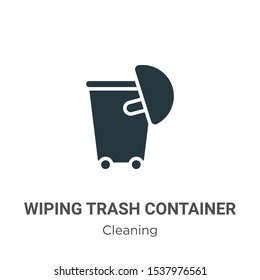 Wiping trash container vector icon on white background. Flat vector wiping trash container icon symbol sign from modern cleaning collection for mobile concept and web apps design.
