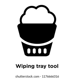 Wiping tray tool icon vector isolated on white background, logo concept of Wiping tray tool sign on transparent background, filled black symbol