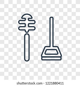 Wiping utensils of bathroom concept vector linear icon isolated on transparent background, Wiping utensils of bathroom concept transparency concept in outline style