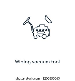 Wiping vacuum tool concept line icon. Linear Wiping vacuum tool concept outline symbol design. This simple element illustration can be used for web and mobile UI/UX.