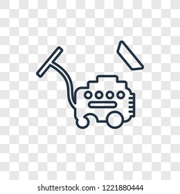 Wiping vacuum tool concept vector linear icon isolated on transparent background, Wiping vacuum tool concept transparency concept in outline style