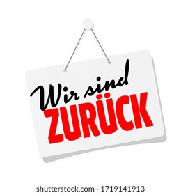 Wir sind zuruck, wir sind wieder in deutscher Sprache