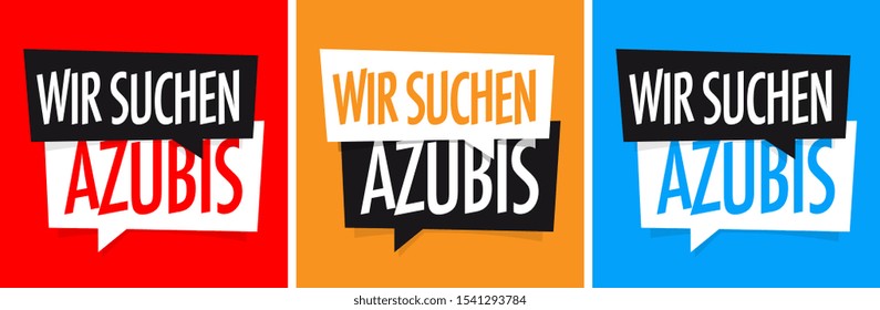 "Wir suchen Azubis": We are looking for trainees in German language