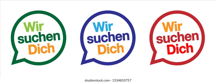 "Wir suchen Dich": we need you in German language