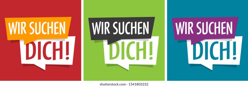 "Wir suchen Dich": we need you in German language