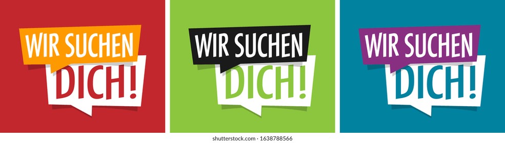 "Wir suchen Dich": we need you in German language